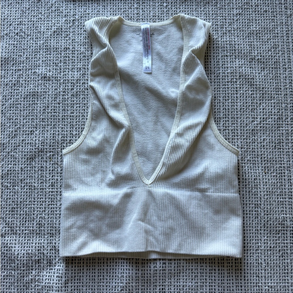 Urban outfitters Cream Sleeveless Ribbed Top